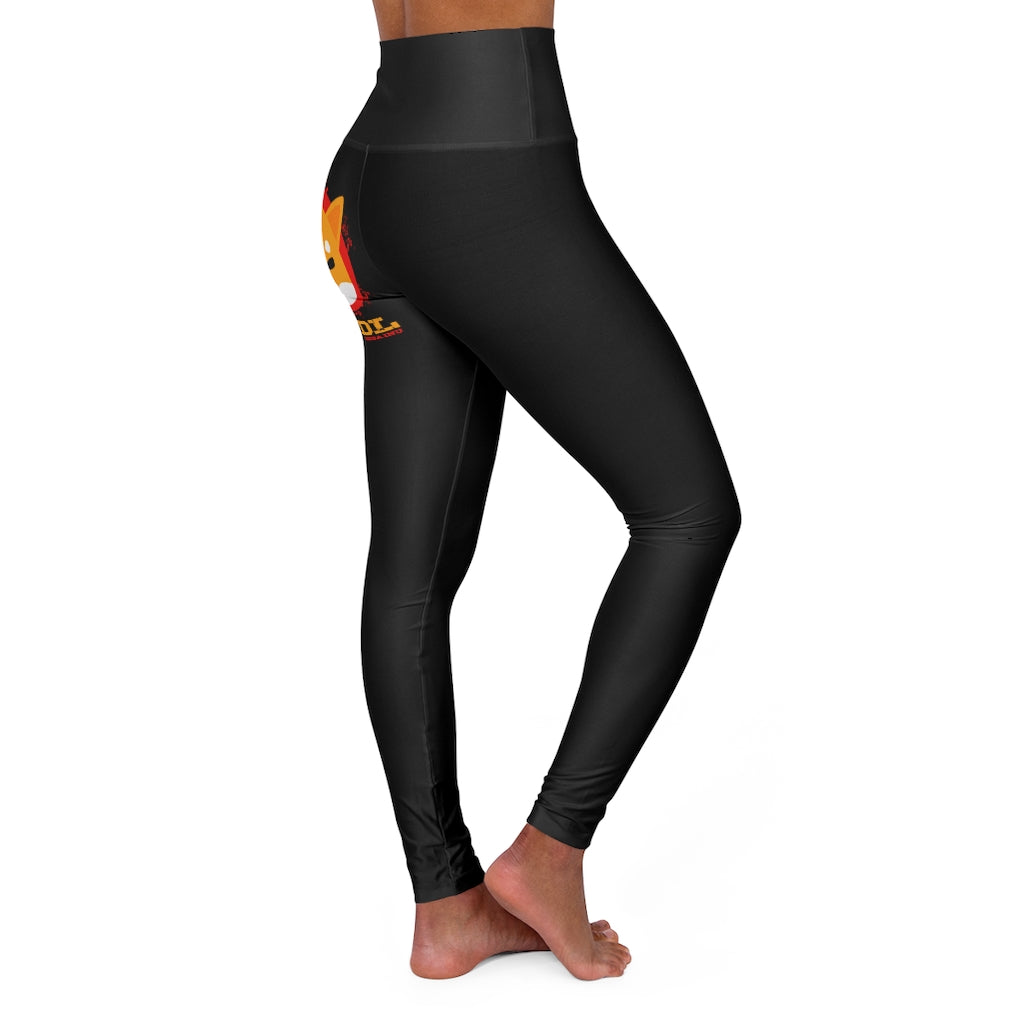 Shiba Inu Black High Waisted Yoga Leggings - Crypto World