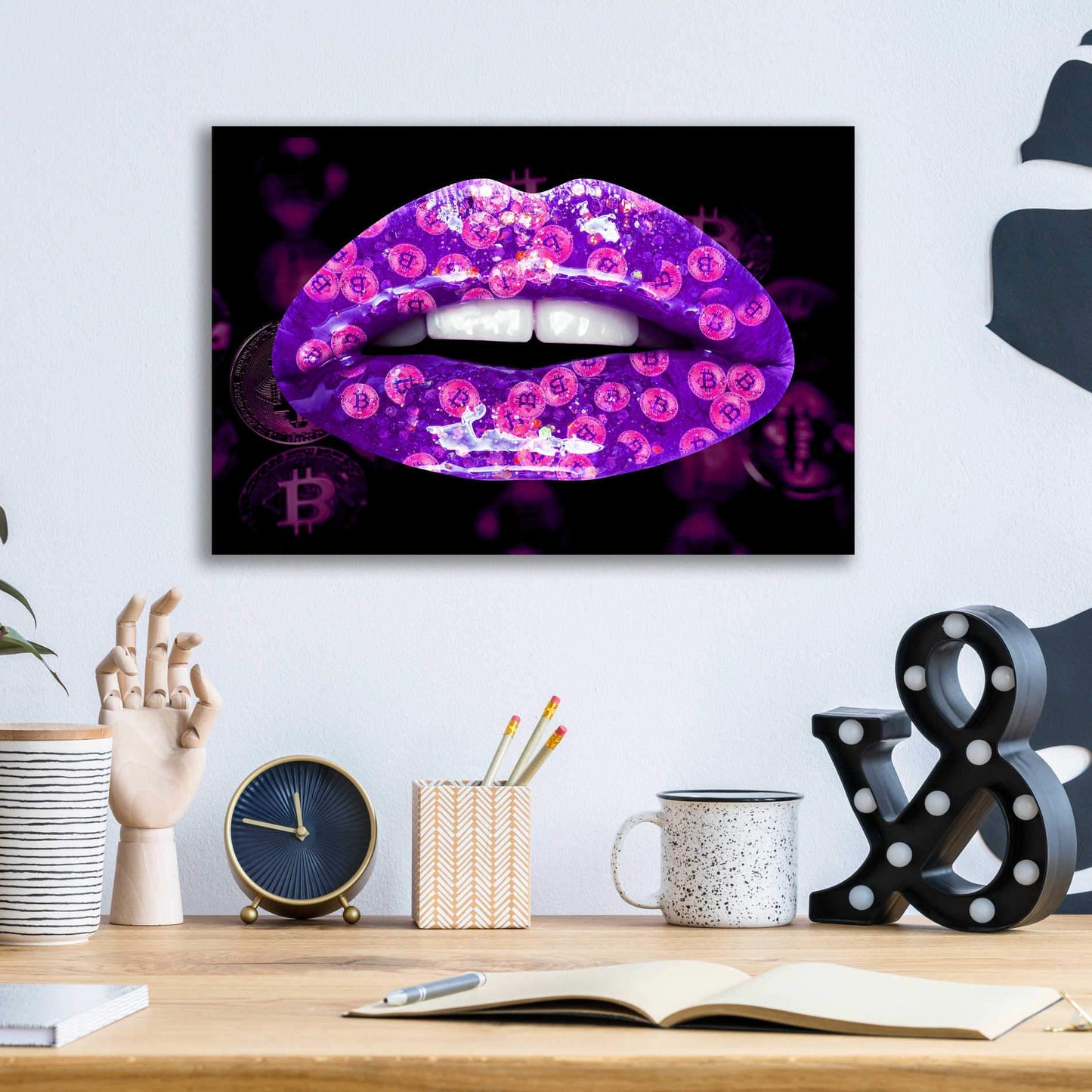 'Bitcoin Milkshake Amethyst' by Acrylic Glass Wall Art - Crypto World
