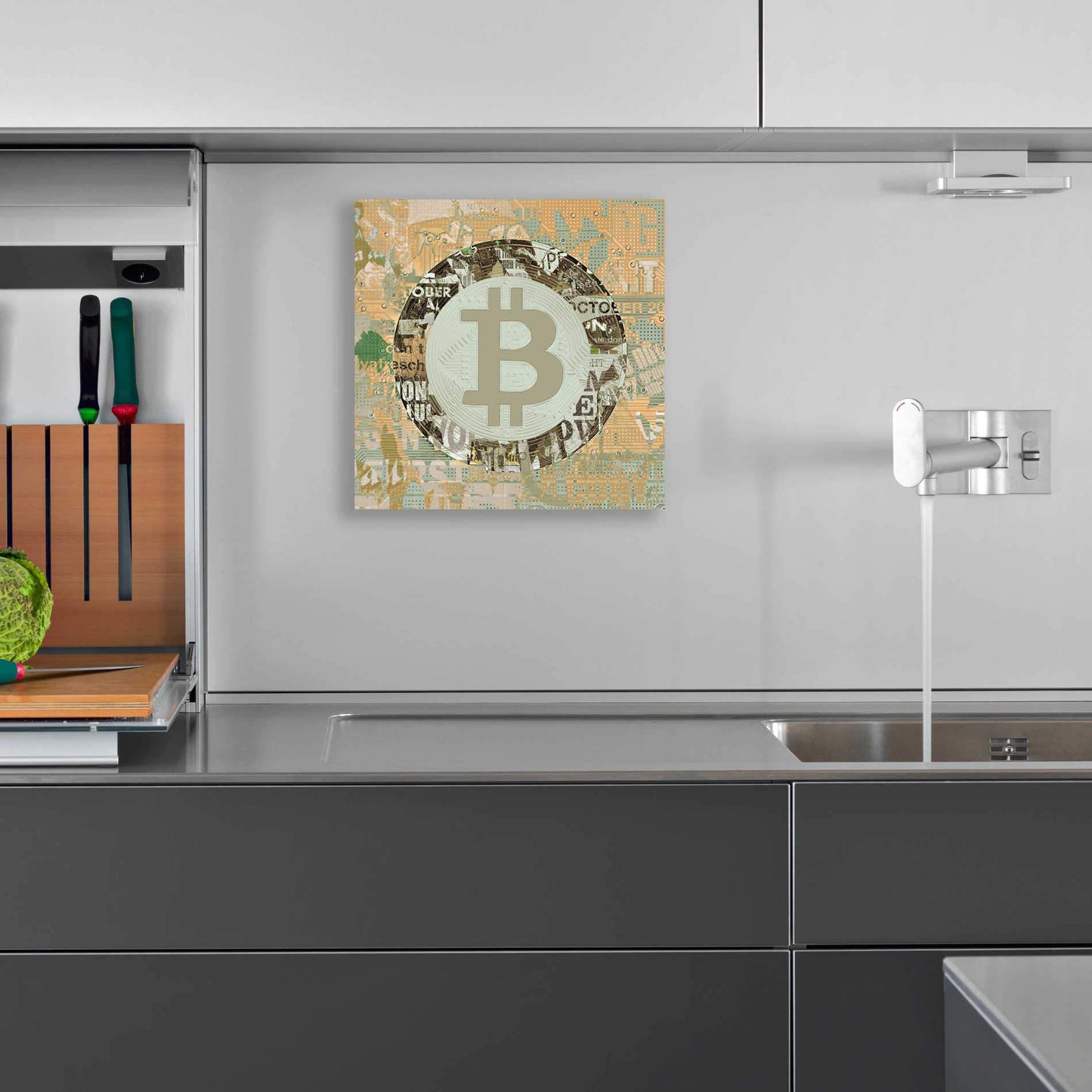 'Bitcoin Cryptocurrency 2-3' by Irena Orlov, Acrylic Glass Wall Art - Crypto World