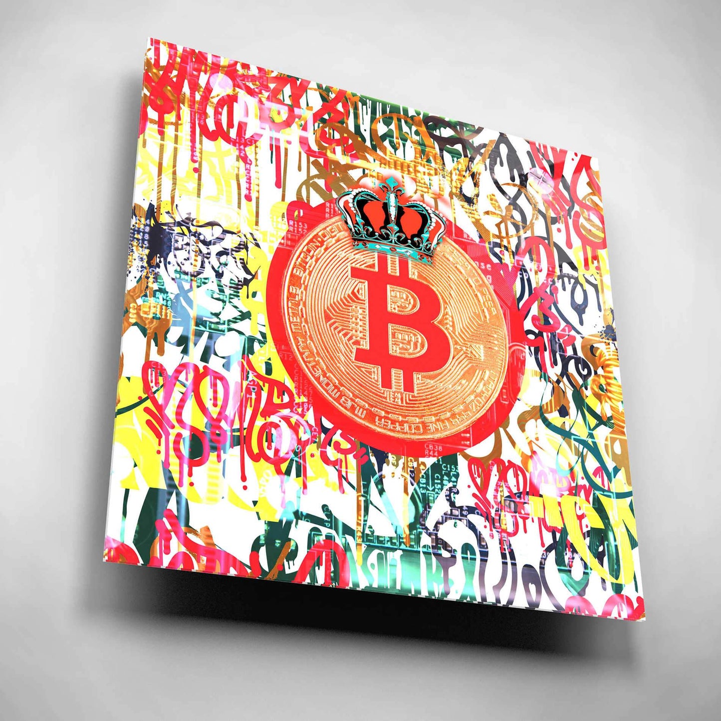 'Bitcoin Graffiti Art 5' by Irena Orlov, Acrylic Glass Wall Art - Crypto World
