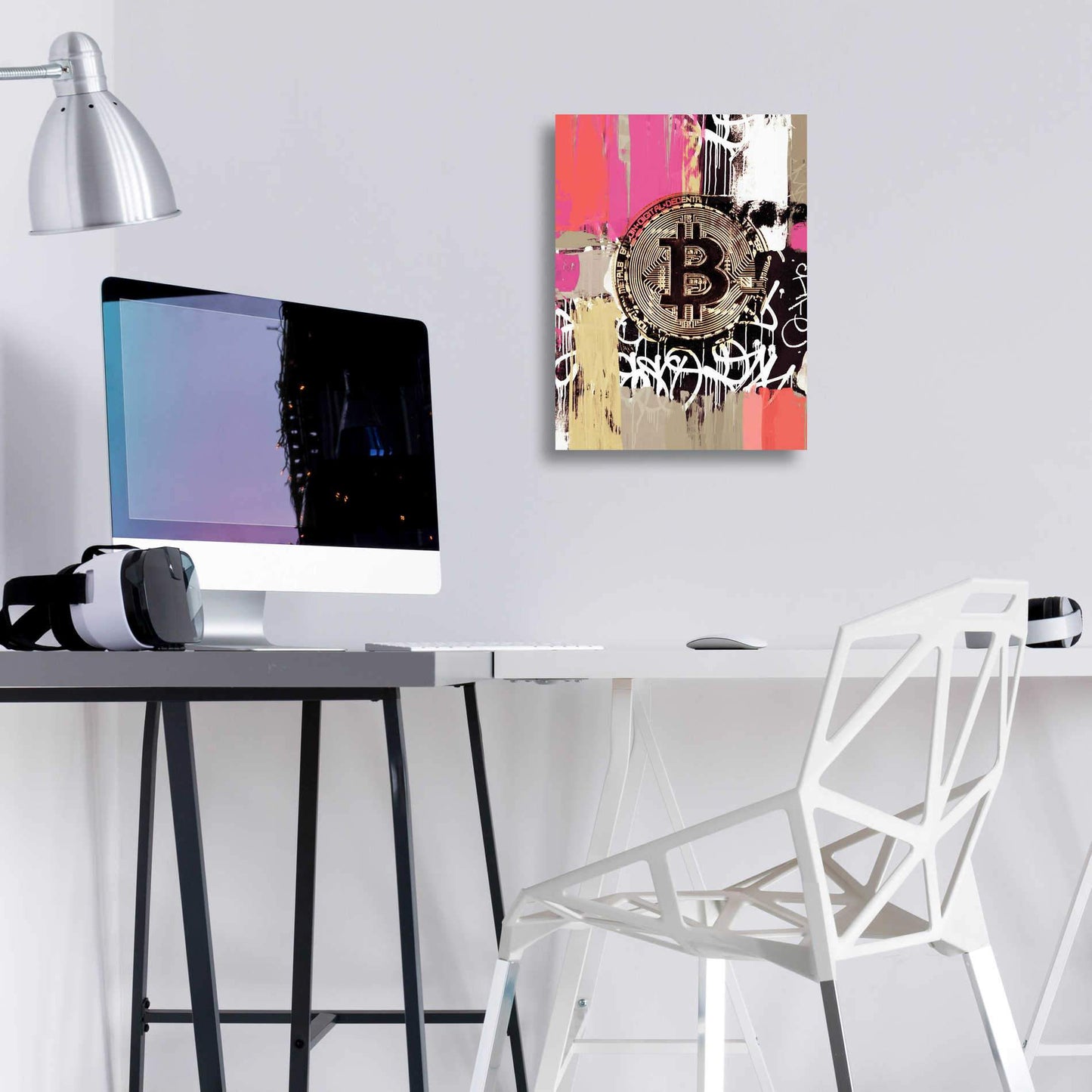 'Cryptocurrency Bitcoin Graffiti 2-8' by Irena Orlov, Acrylic Glass Wall Art - Crypto World