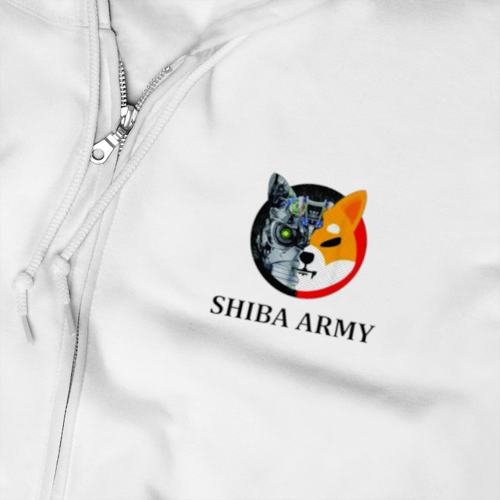 Shiba Army Unisex Zip Up Hoodie - Crypto World
