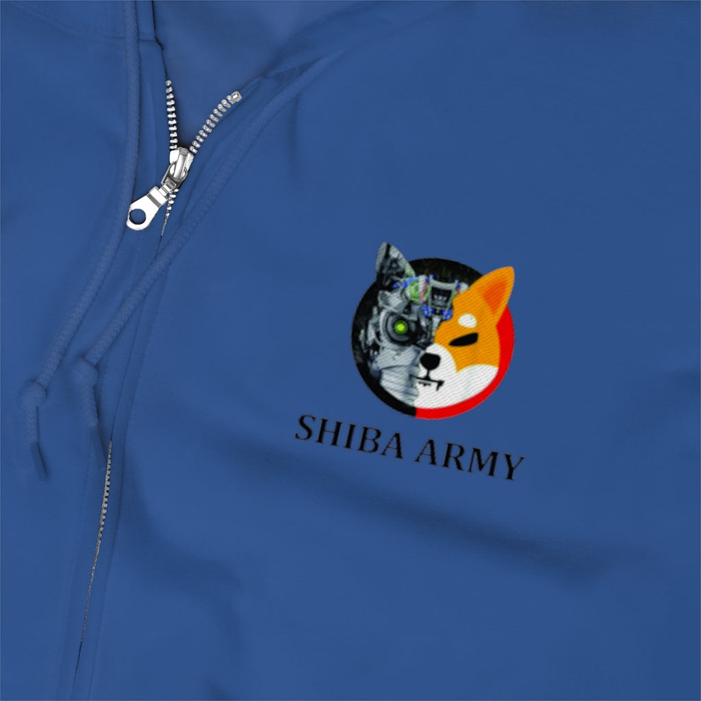 Shiba Army Unisex Zip Up Hoodie - Crypto World
