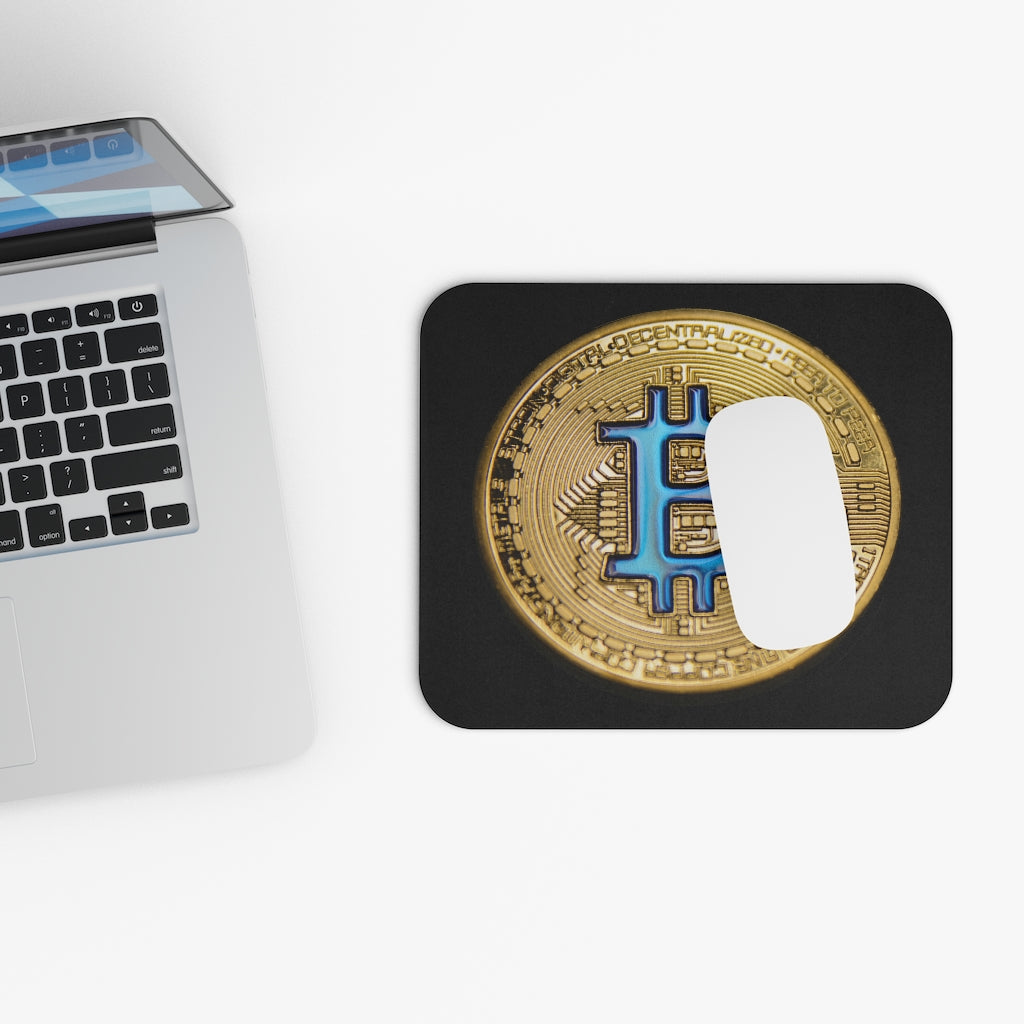 Bitcoin Blue Mouse Pad (Rectangle) - Crypto World