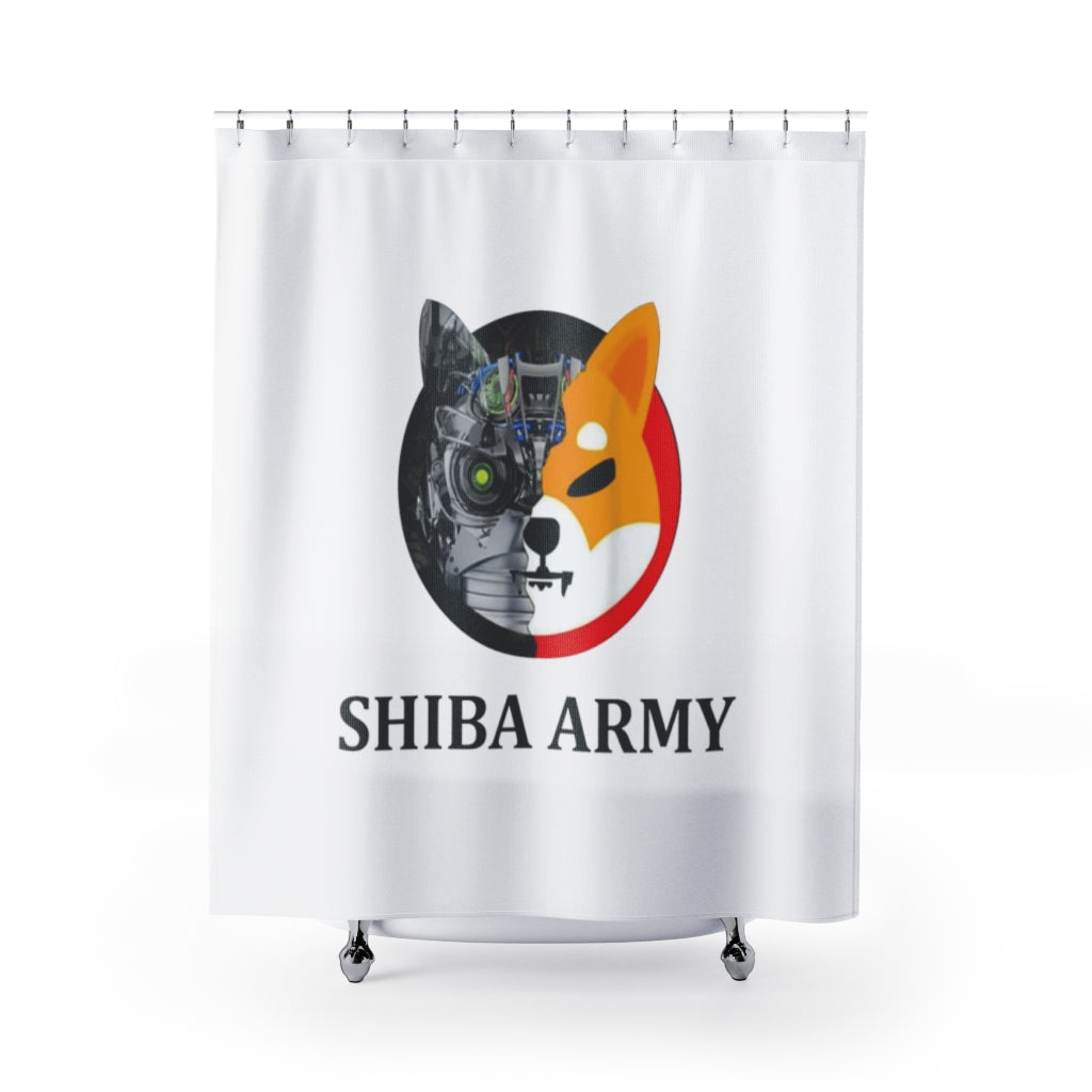 Shiba Army Shower Curtains - Crypto World