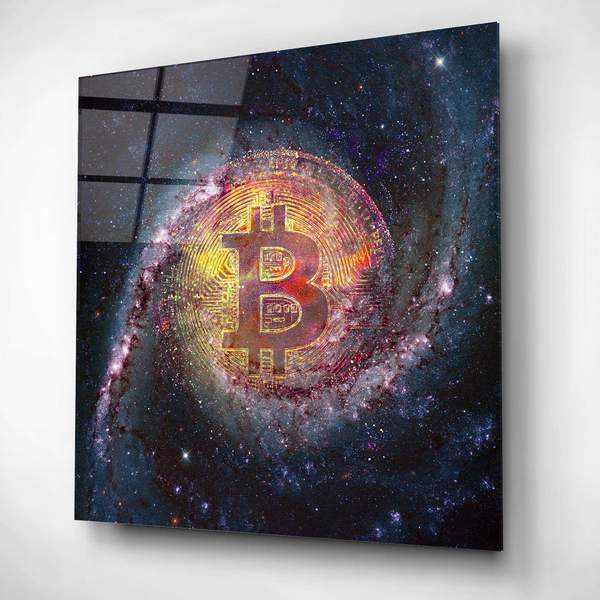 Bitcoin Galaxy, Acrylic Glass Wall Art - Crypto World