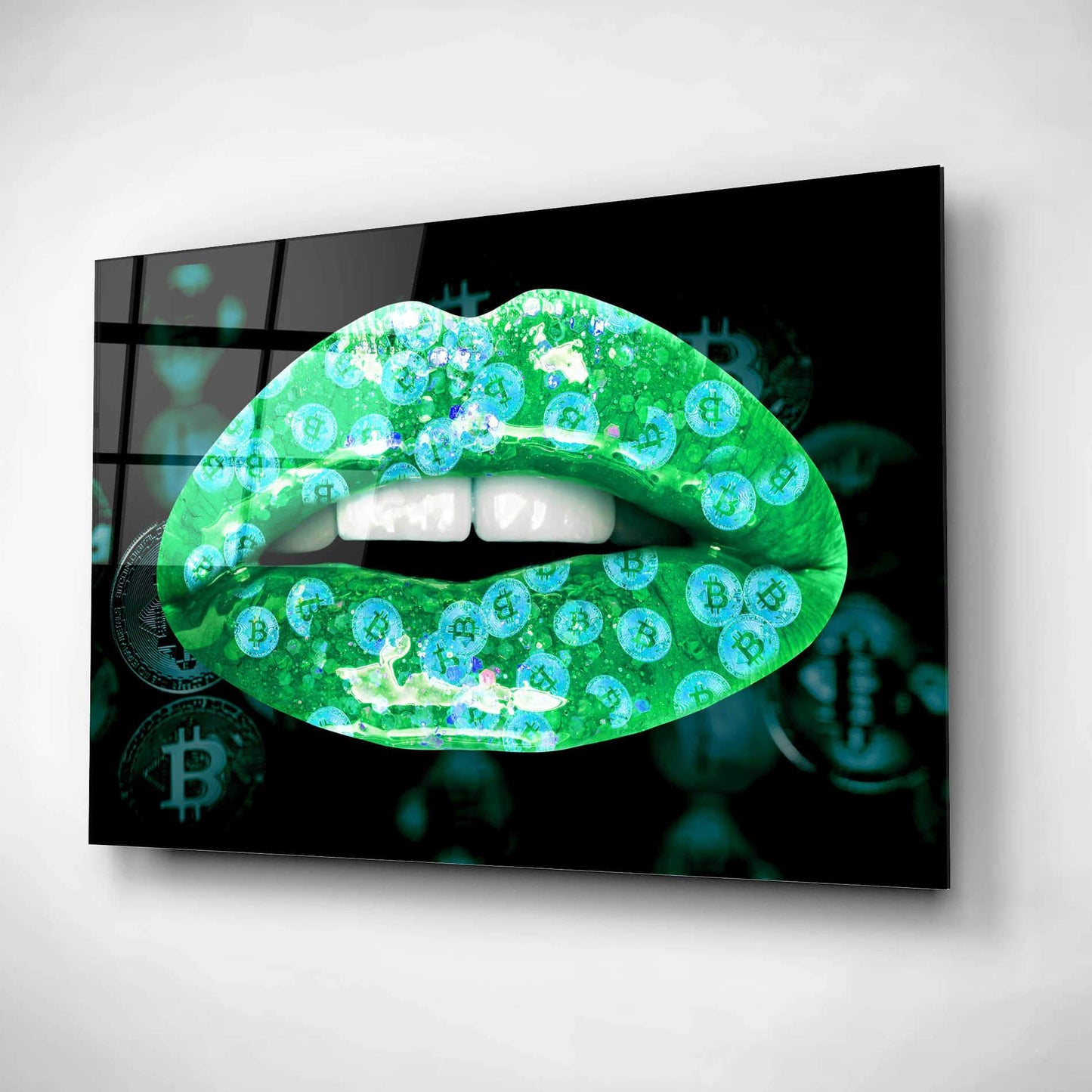 'Bitcoin Milkshake Turquoise' by Acrylic Glass Wall Art - Crypto World