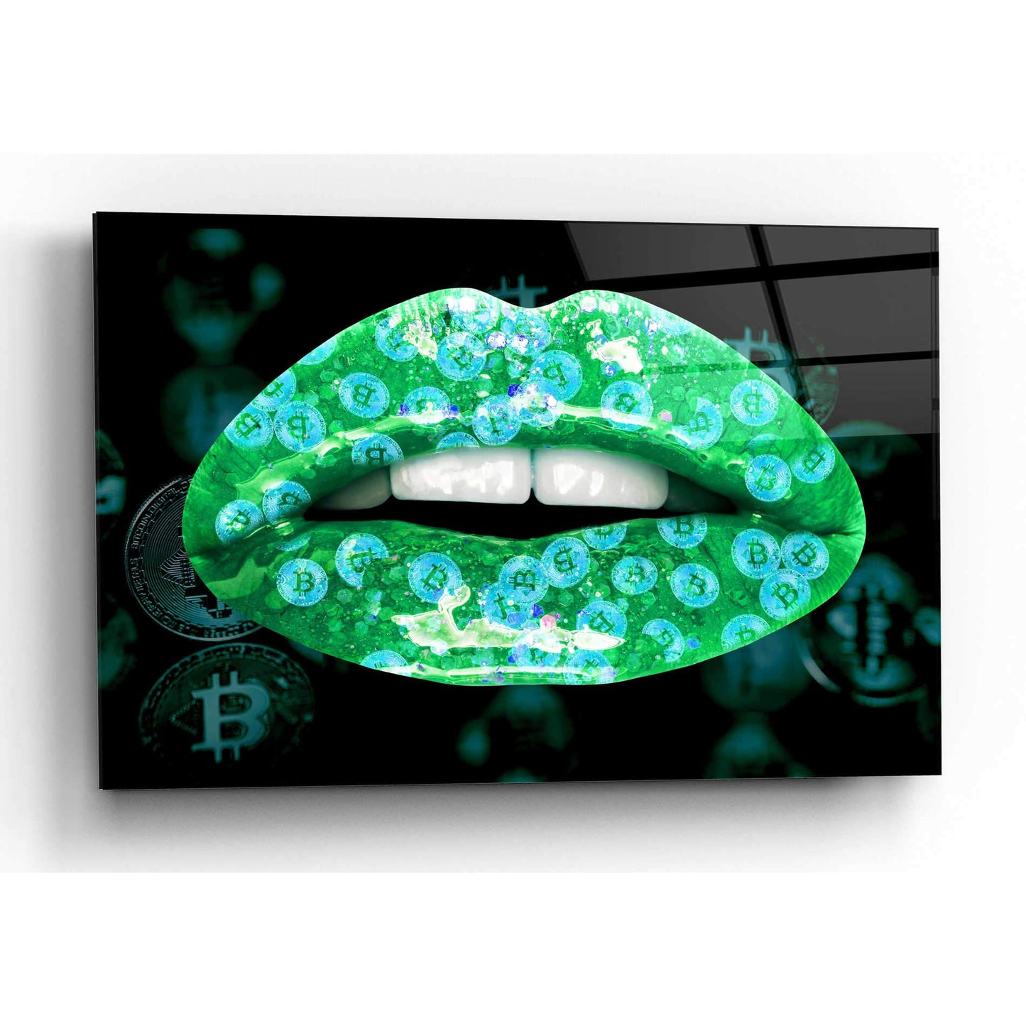 'Bitcoin Milkshake Turquoise' by Acrylic Glass Wall Art - Crypto World