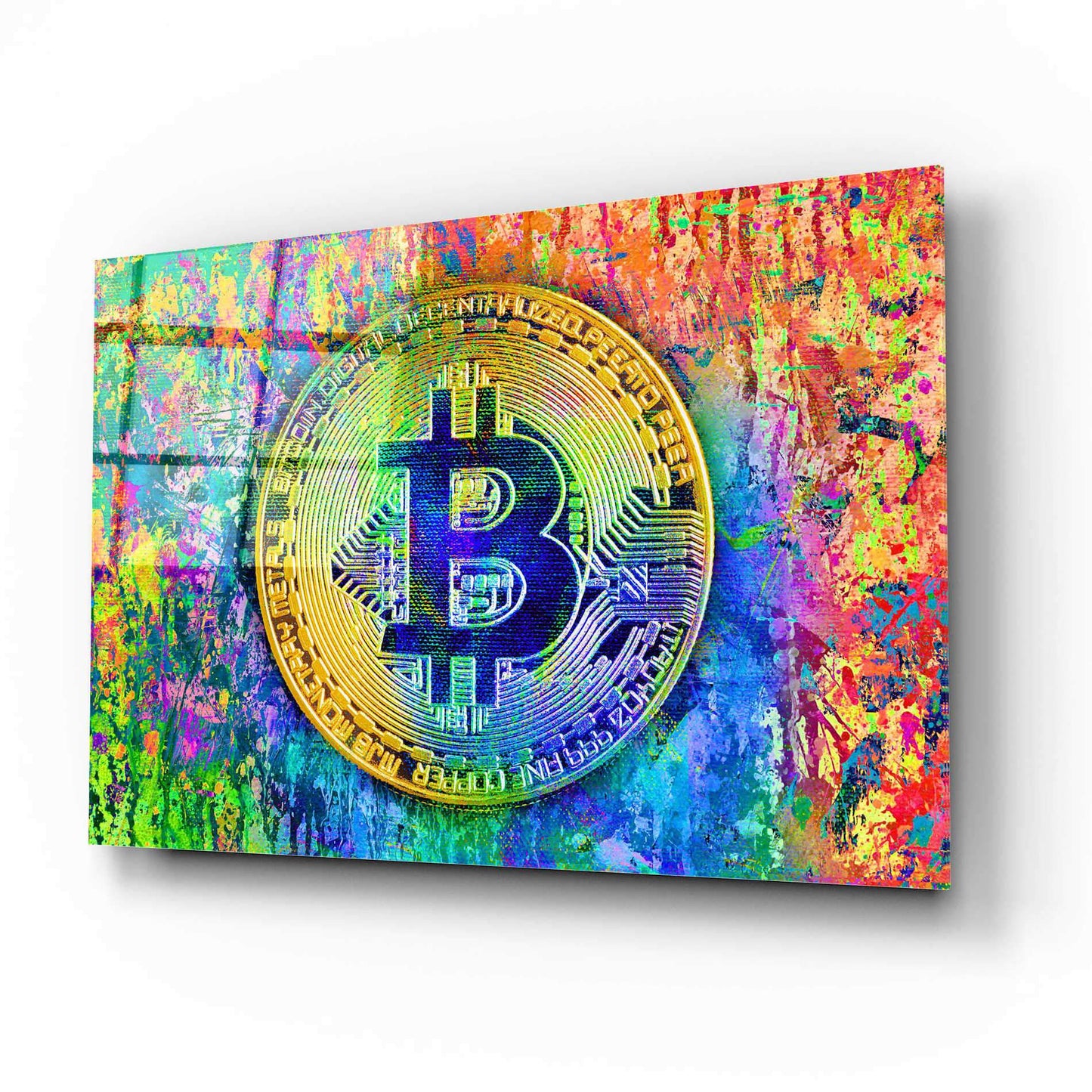 'Bitcoin Pollock,' Acrylic Glass Wall Art - Crypto World