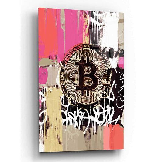 'Cryptocurrency Bitcoin Graffiti 2-8' by Irena Orlov, Acrylic Glass Wall Art - Crypto World