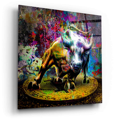 'Bitcoin Bull Market,' Acrylic Glass Wall Art - Crypto World