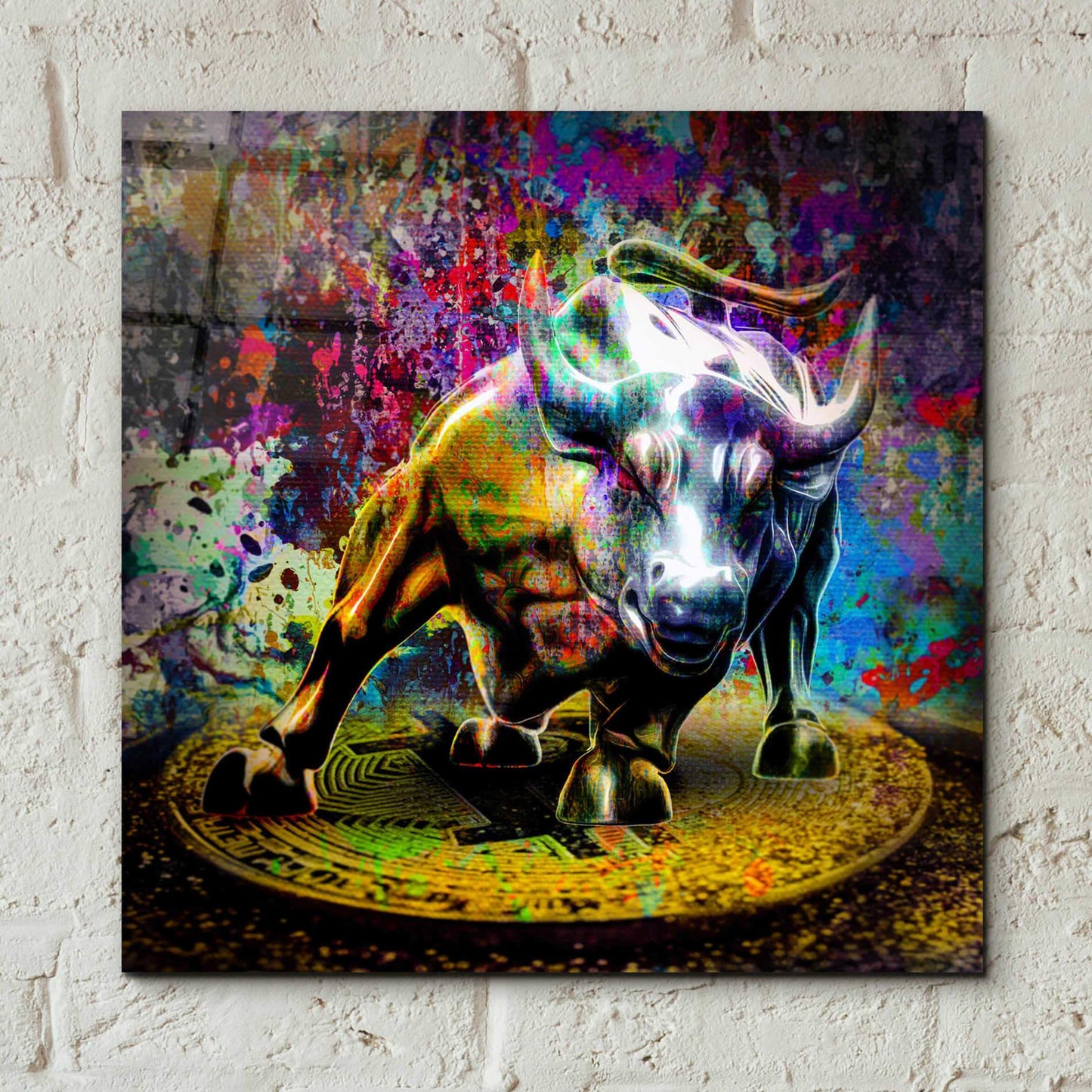 'Bitcoin Bull Market,' Acrylic Glass Wall Art - Crypto World