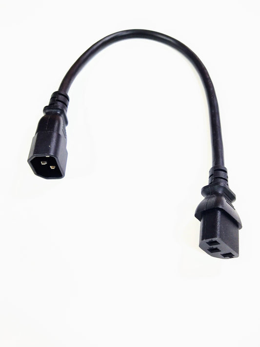 S19 Extension Cord 1.5 Feet - Black, IEC 60320 C14 to IEC 60320 C13, 16AWG - Crypto World