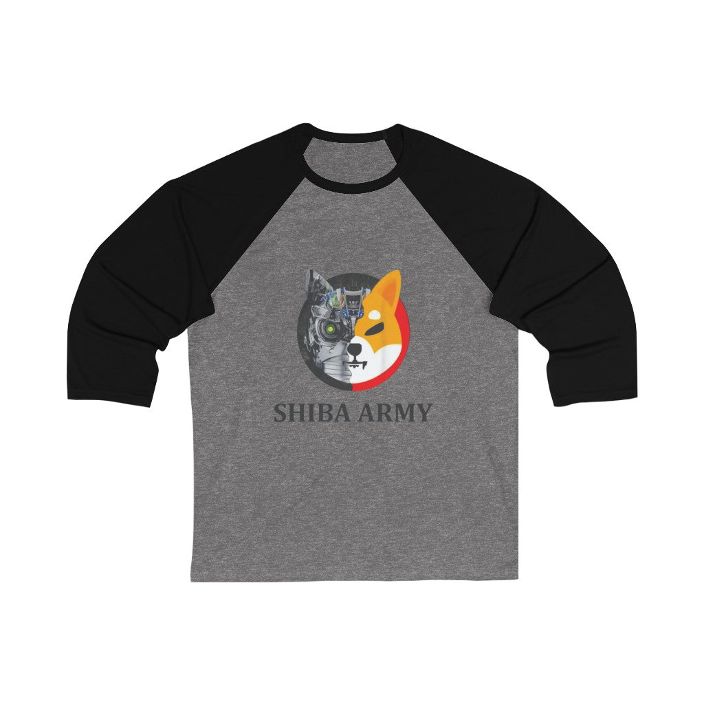 Shiba Army Unisex 3/4 Sleeve Baseball Tee - Crypto World
