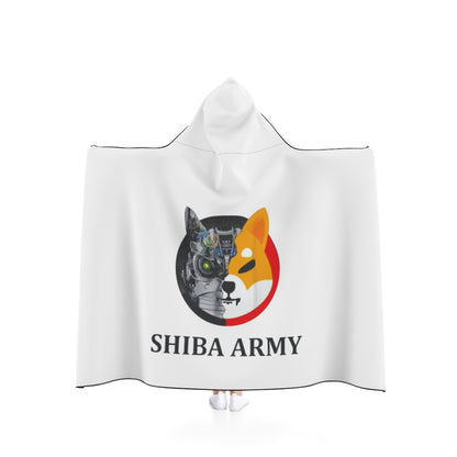 White Shiba Army Hooded Blanket - Crypto World