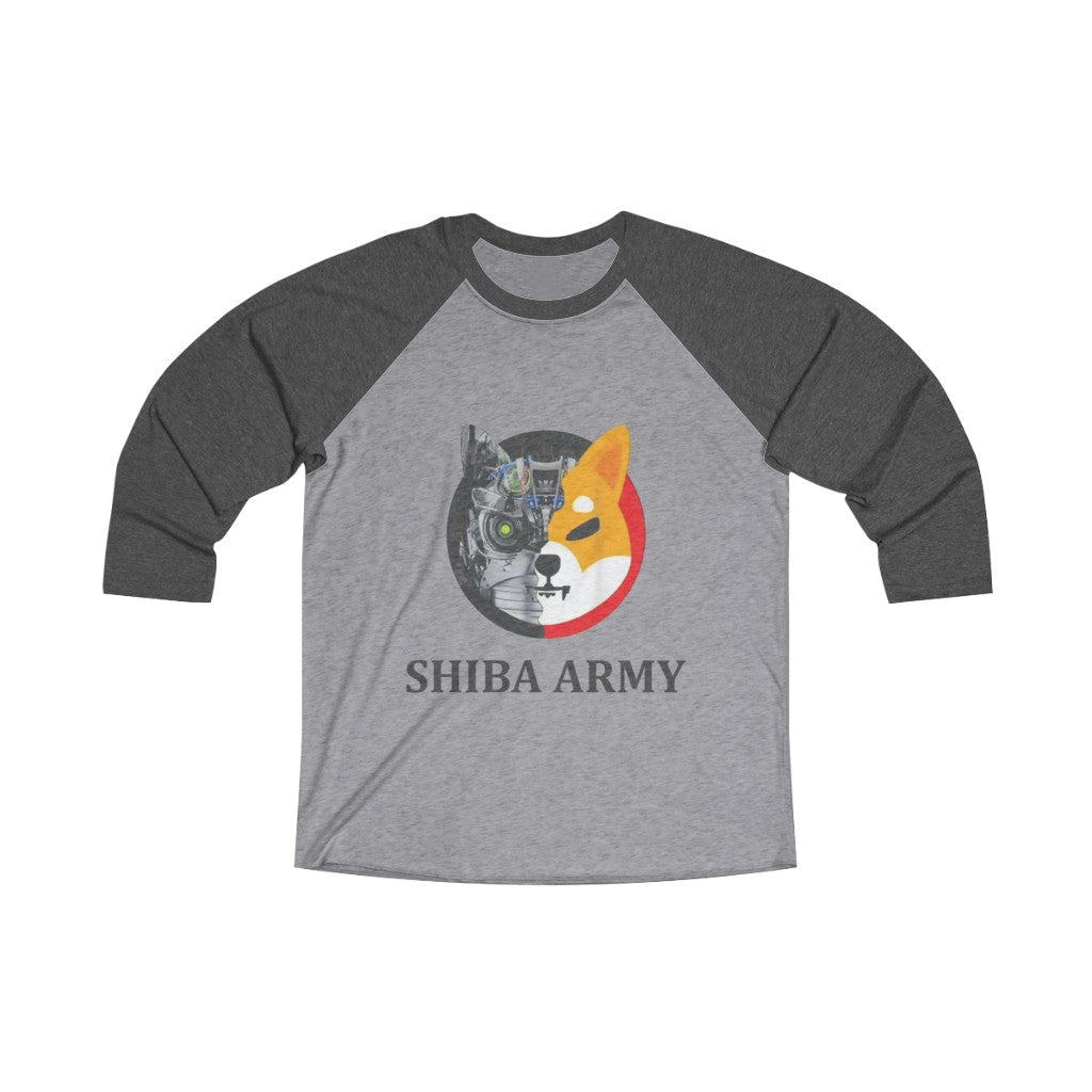 Shiba Army Unisex Tri-Blend 3/4 Raglan Tee - Crypto World