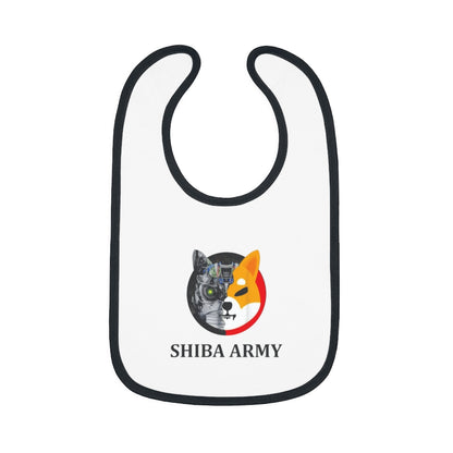 Shiba Army Baby Contrast Trim Jersey Bib - Crypto World