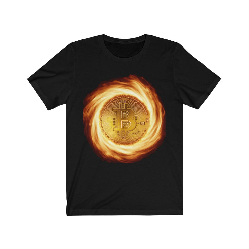 Bitcoin Fire Unisex Jersey Short Sleeve Tee - Crypto World
