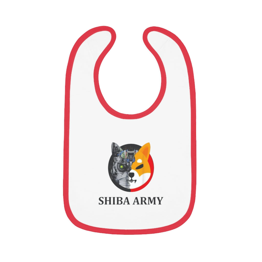 Shiba Army Baby Contrast Trim Jersey Bib - Crypto World