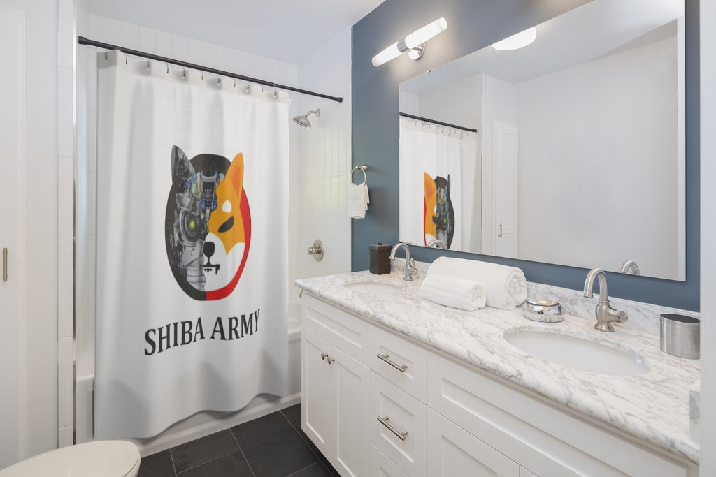 Shiba Army Shower Curtains - Crypto World