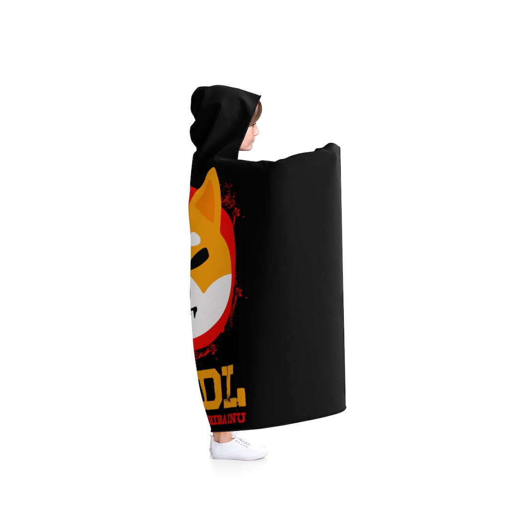 Black Shiba Hodl Hooded Blanket - Crypto World